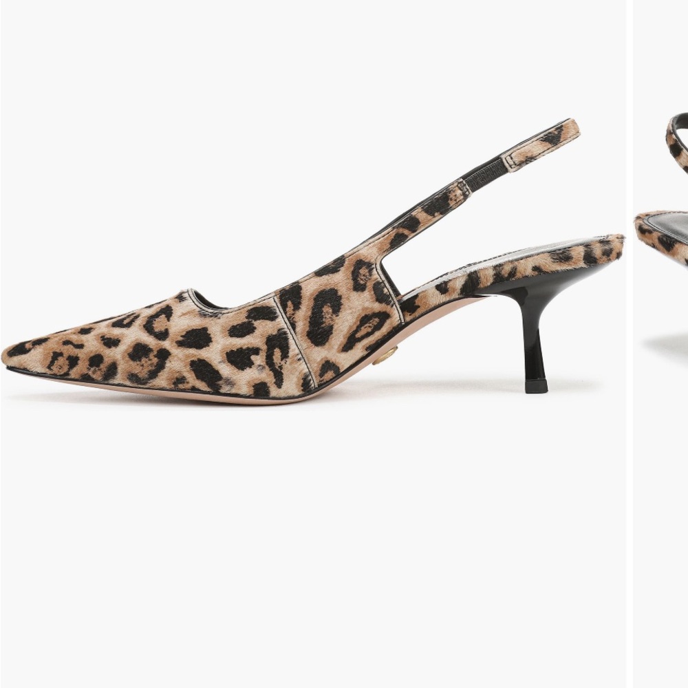 Veronica Beard Leopard Print Slingback Heels NWOT - Picture 5 of 9
